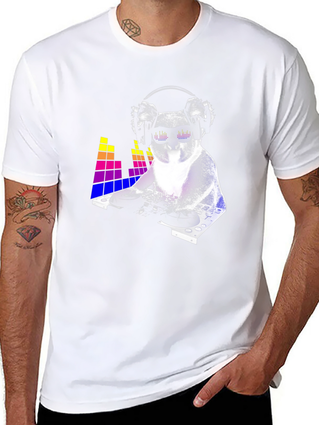 DJ Koala Graphic Tee - Black Cotton Blend