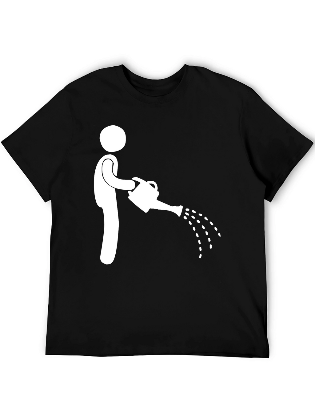 Humorous Stick Figure Watering Can Graphic Tee