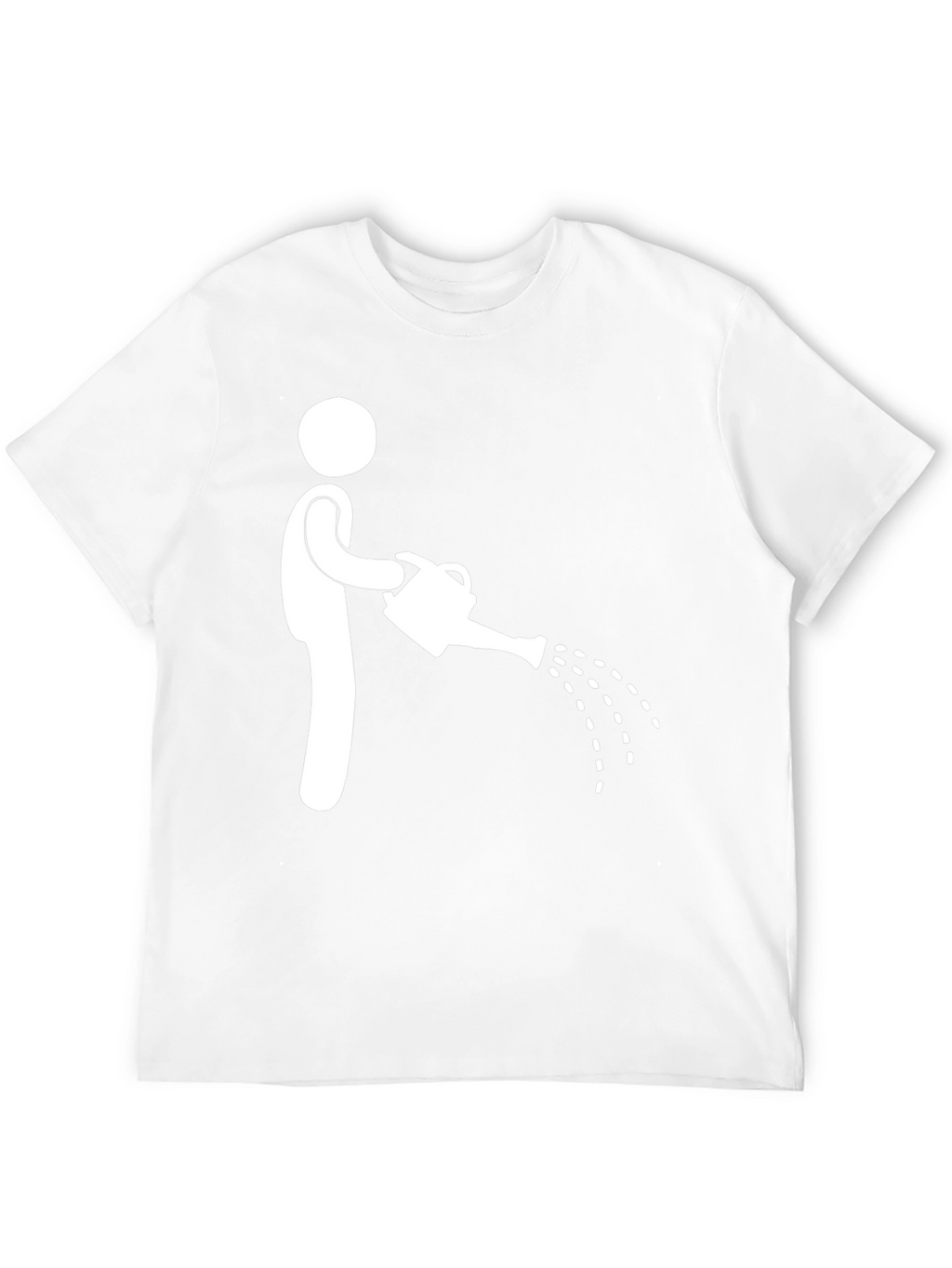 Humorous Stick Figure Watering Can Graphic Tee