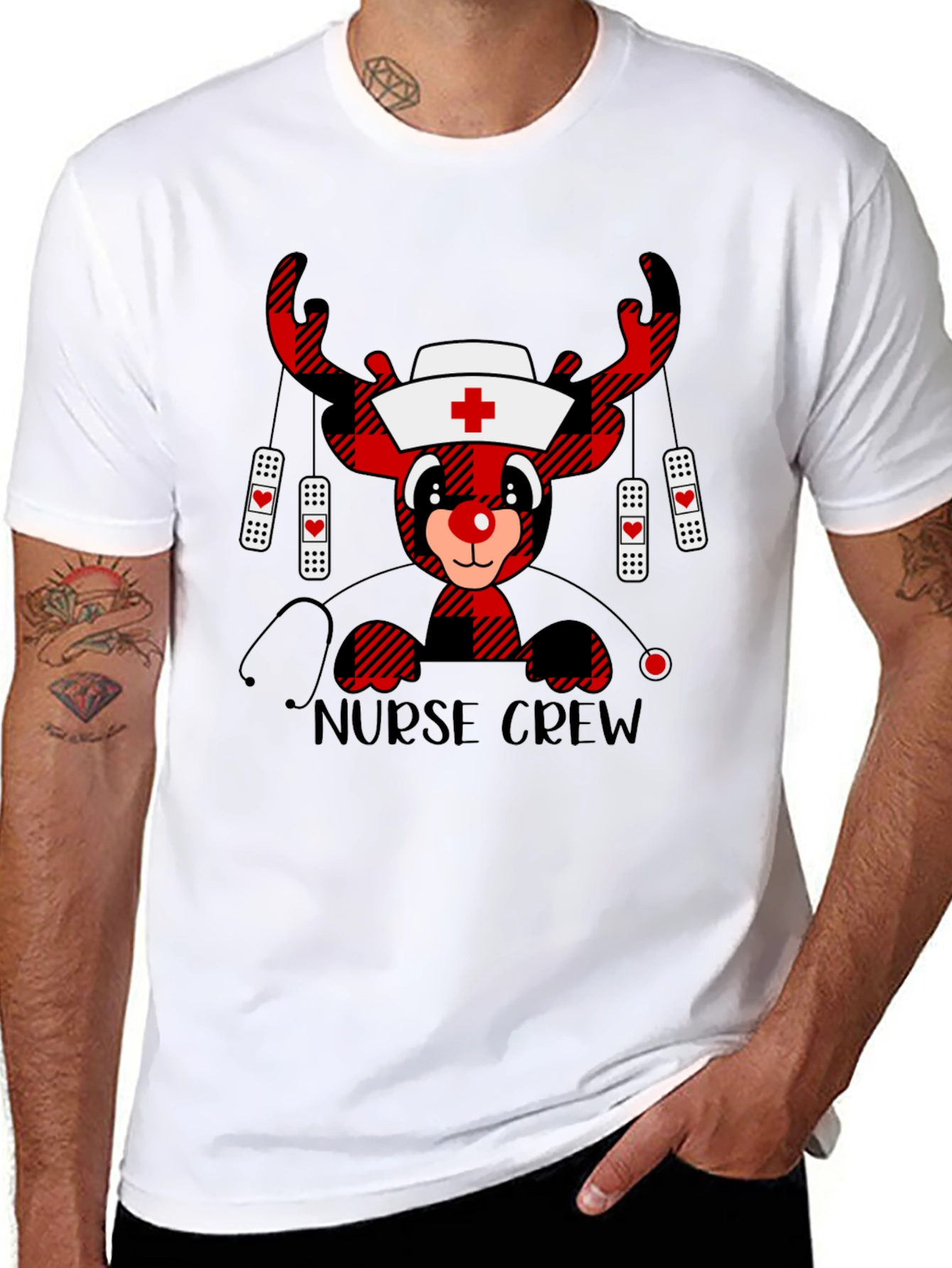 Nurse Crew Reindeer Christmas T-Shirt