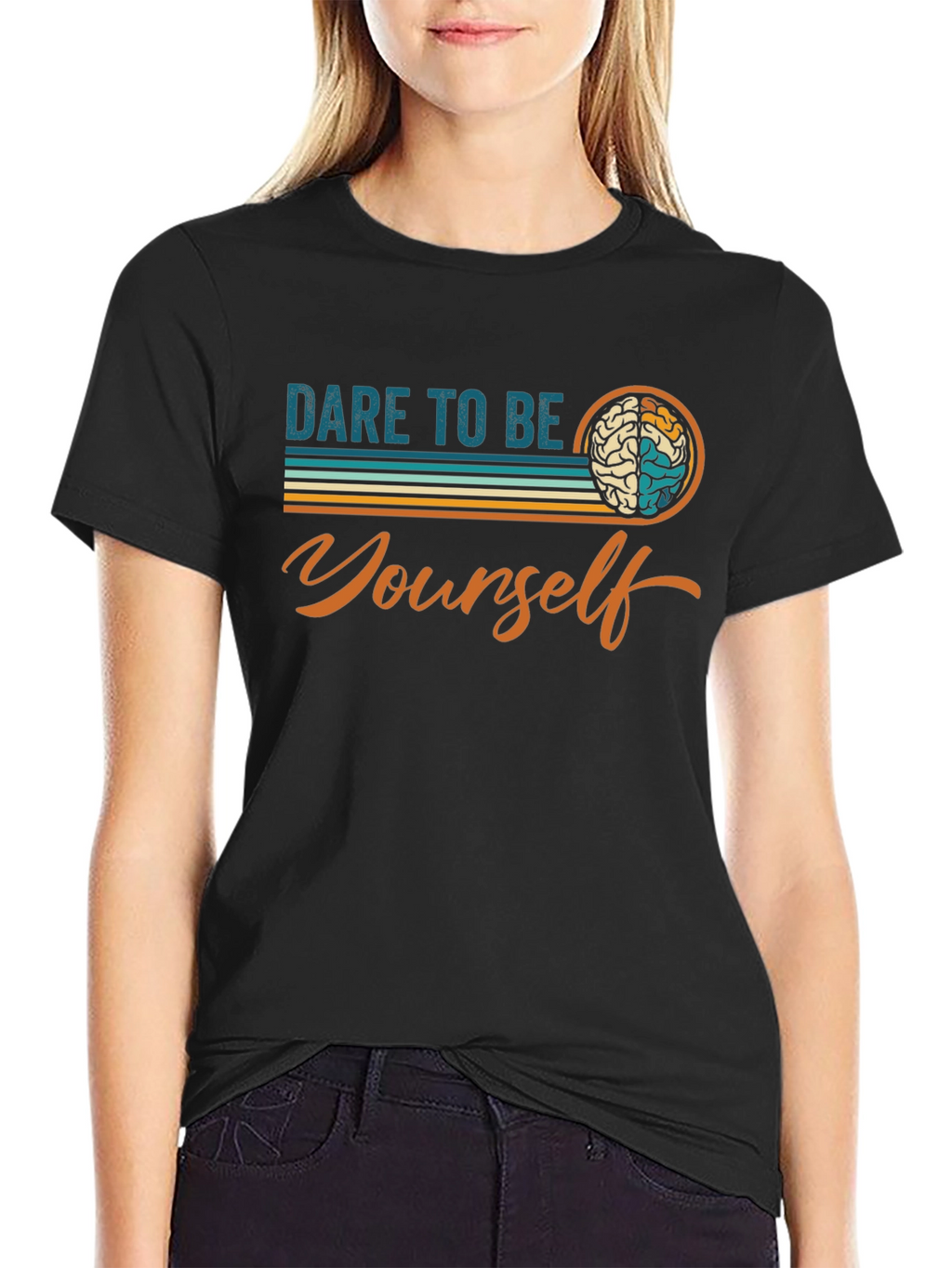 Dare To Be Yourself Graphic Tee - Black