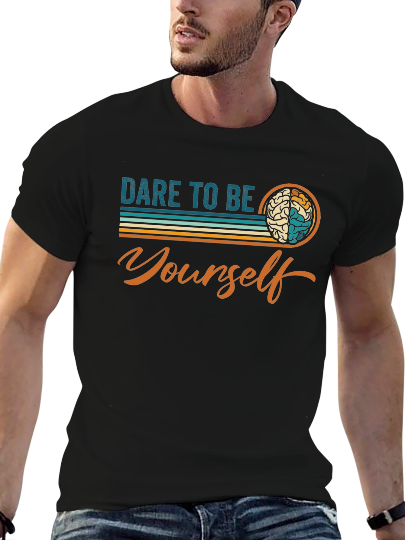 Dare To Be Yourself Graphic Tee - Black