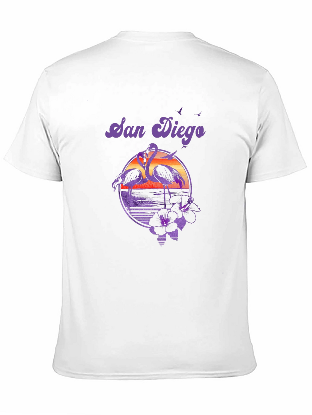 San Diego Flamingo T-Shirt Retro Sunset Beach Tee