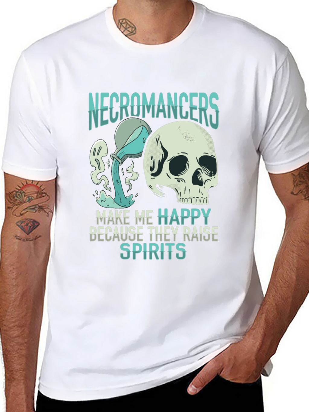 Necromancer Skull Graphic T-Shirt