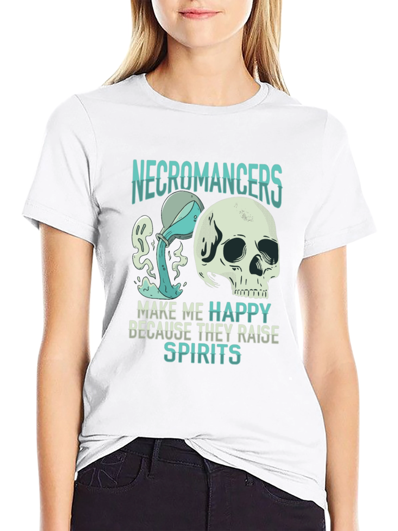 Necromancer Skull Graphic T-Shirt