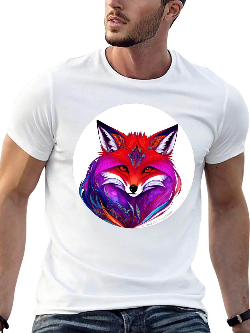 Vibrant Fox Graphic Tee - Unique Artistic Design