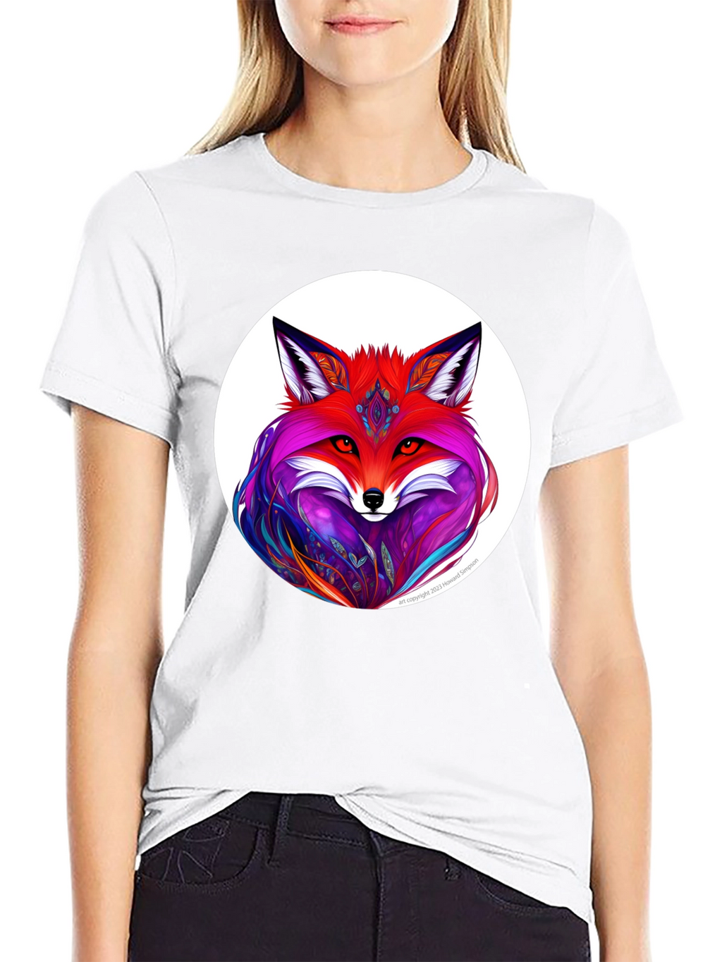 Vibrant Fox Graphic Tee - Unique Artistic Design