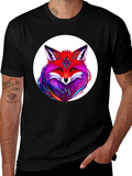 Vibrant Fox Graphic Tee - Unique Artistic Design