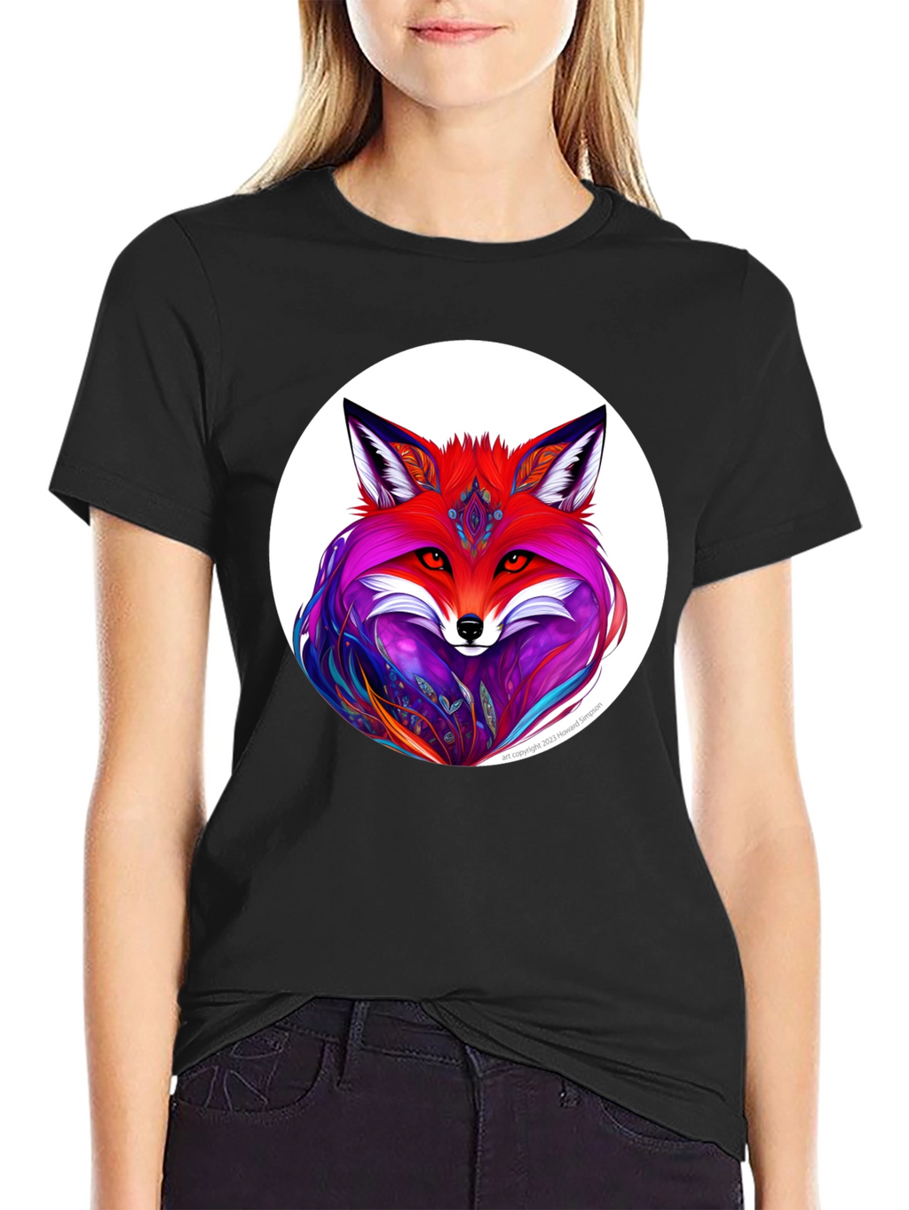 Vibrant Fox Graphic Tee - Unique Artistic Design