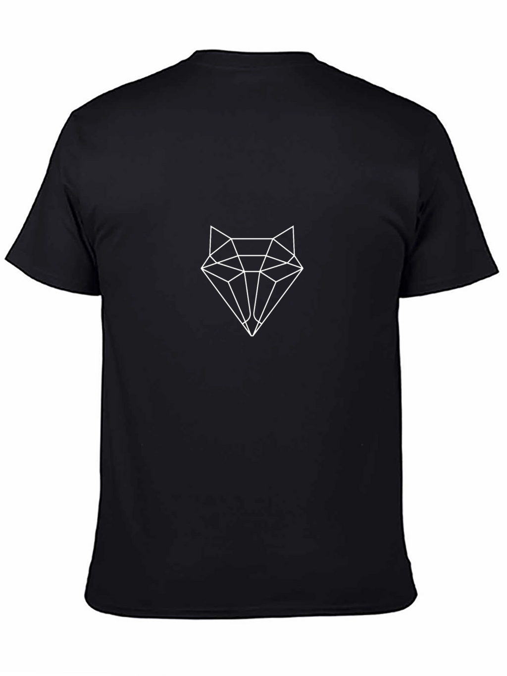 Geometric Wolf Graphic Tee - Modern Black T-Shirt