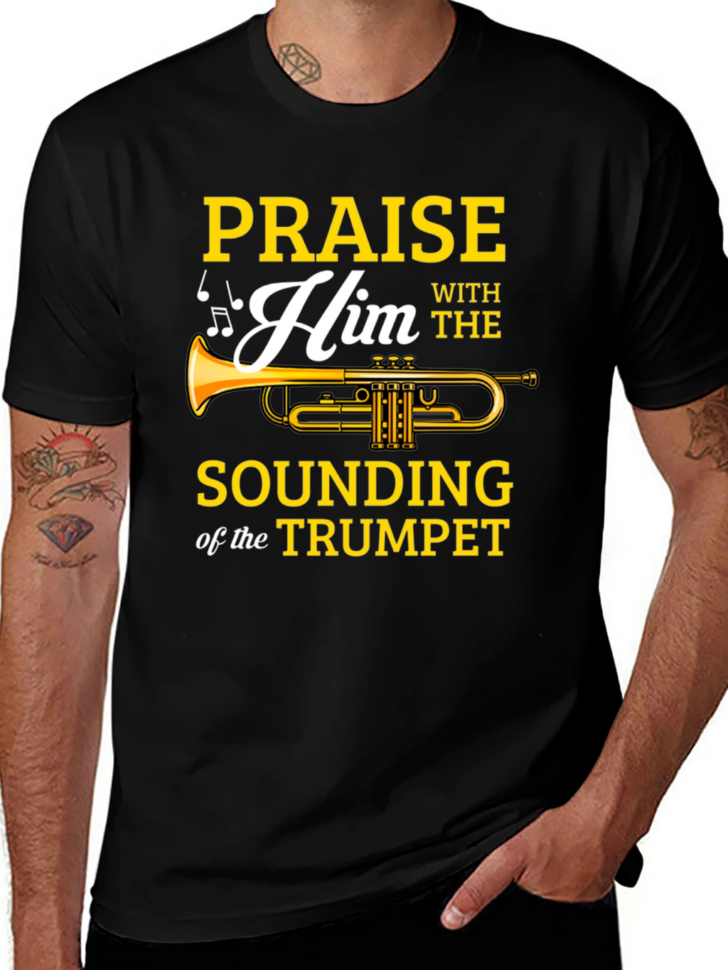 Praise Him Trumpet Graphic T-Shirt