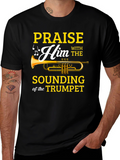 Praise Him Trumpet Graphic T-Shirt