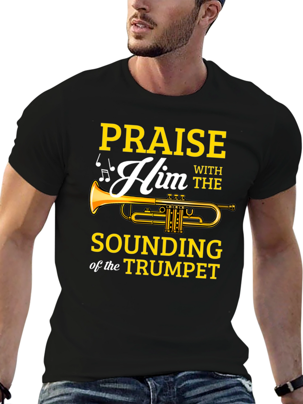 Praise Him Trumpet Graphic T-Shirt