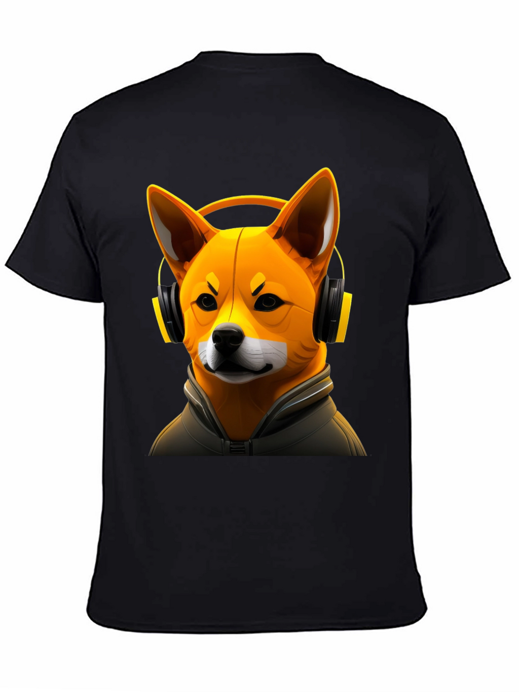 Dog DJ Graphic Tee - Shiba Inu with Headphones