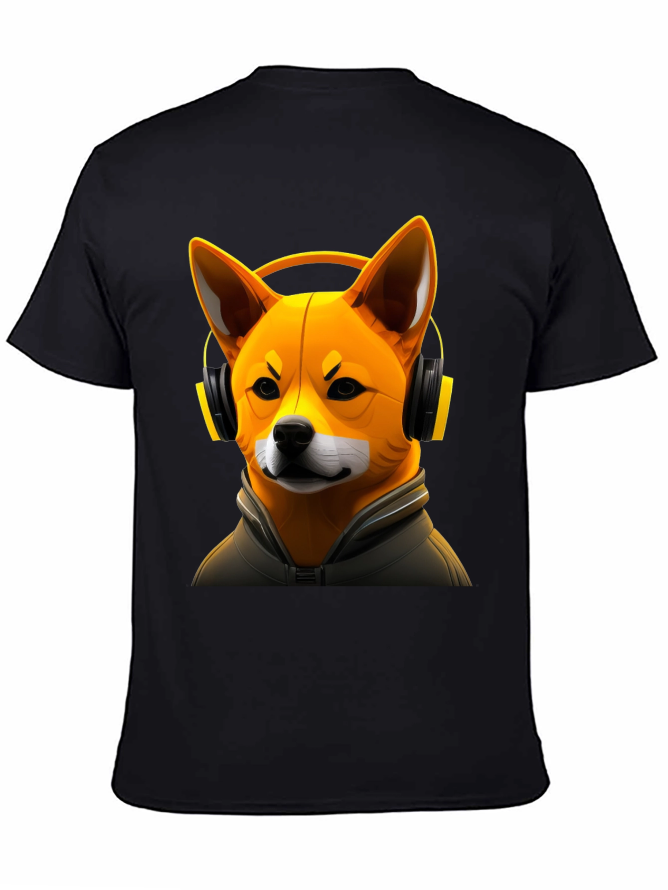 Dog DJ Graphic Tee - Shiba Inu with Headphones