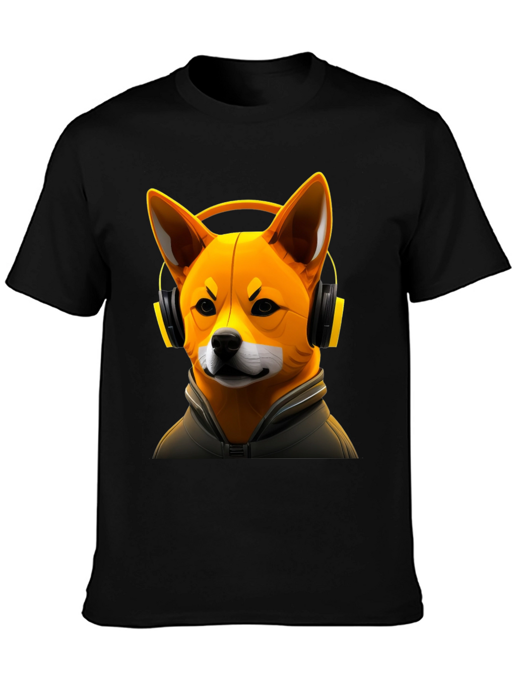 Dog DJ Graphic Tee - Shiba Inu with Headphones