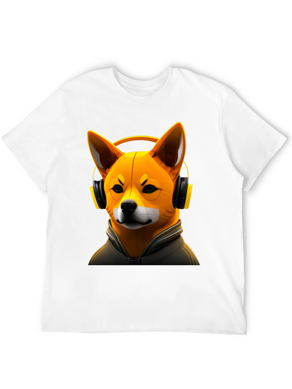 Dog DJ Graphic Tee - Shiba Inu with Headphones