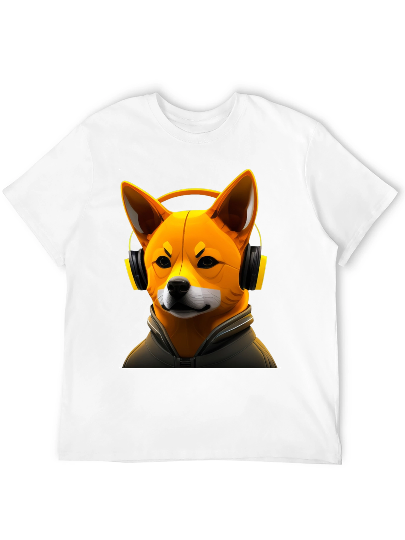 Dog DJ Graphic Tee - Shiba Inu with Headphones