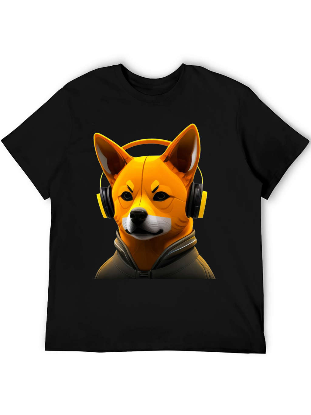 Dog DJ Graphic Tee - Shiba Inu with Headphones