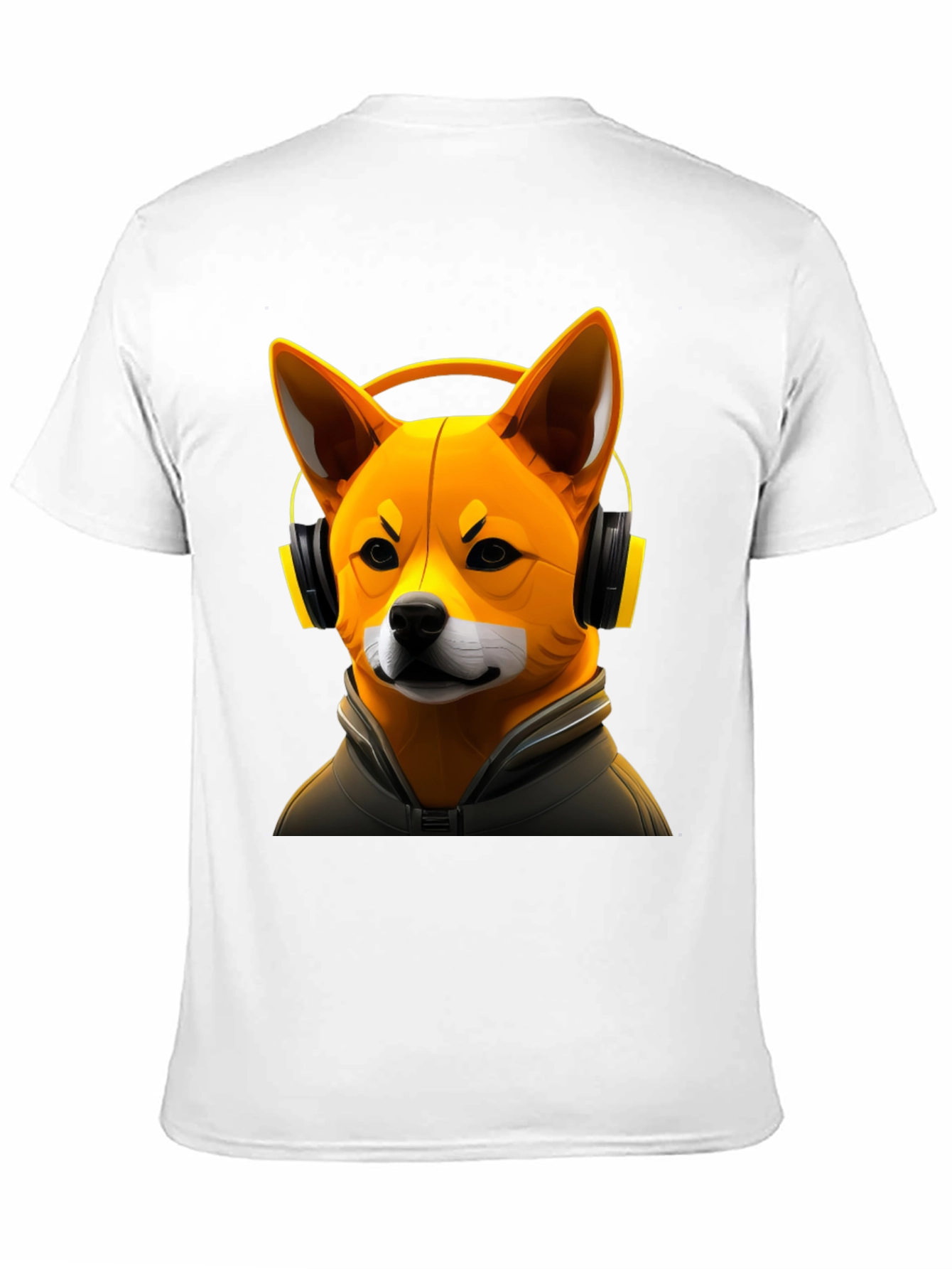 Dog DJ Graphic Tee - Shiba Inu with Headphones