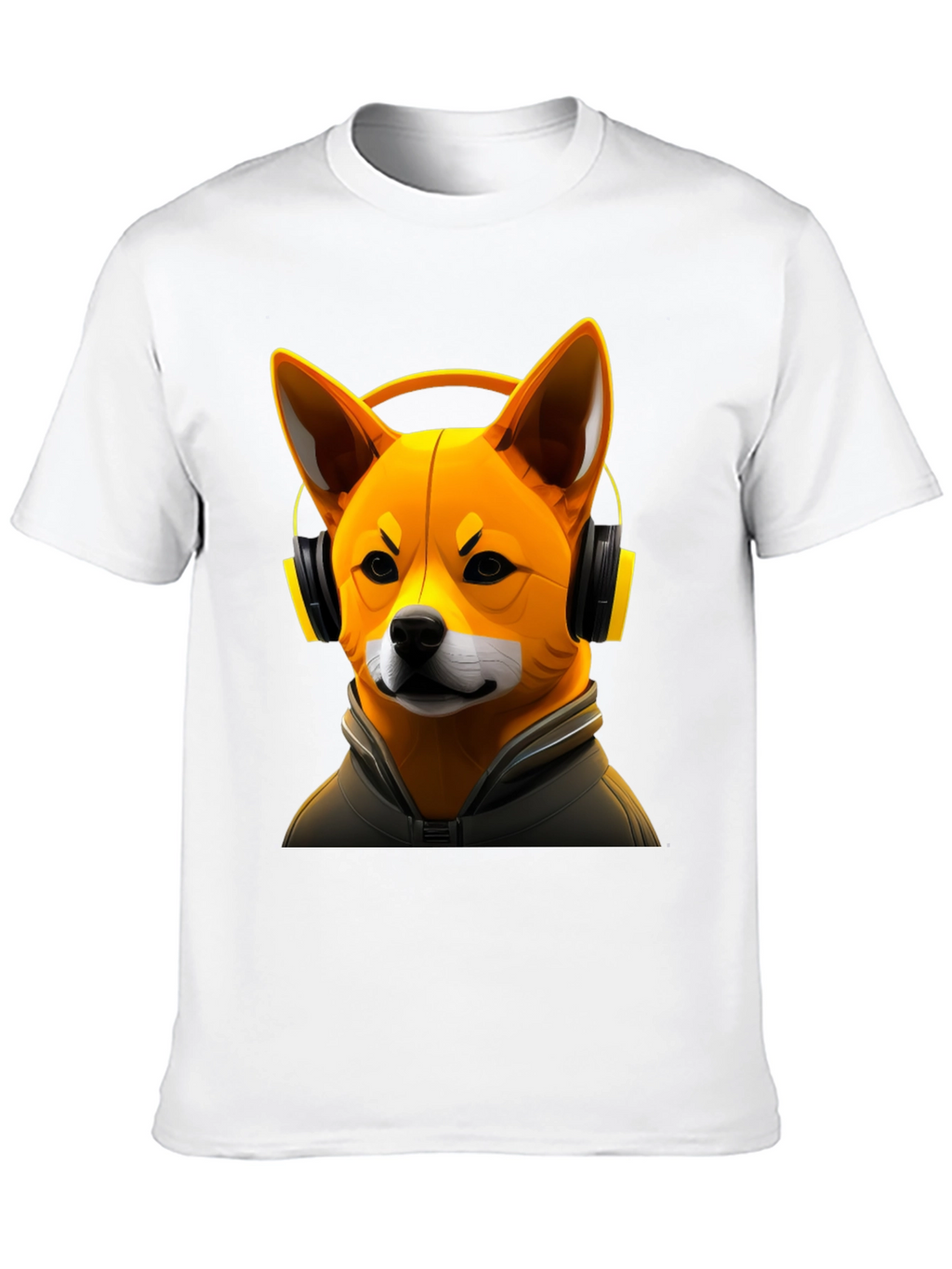 Dog DJ Graphic Tee - Shiba Inu with Headphones