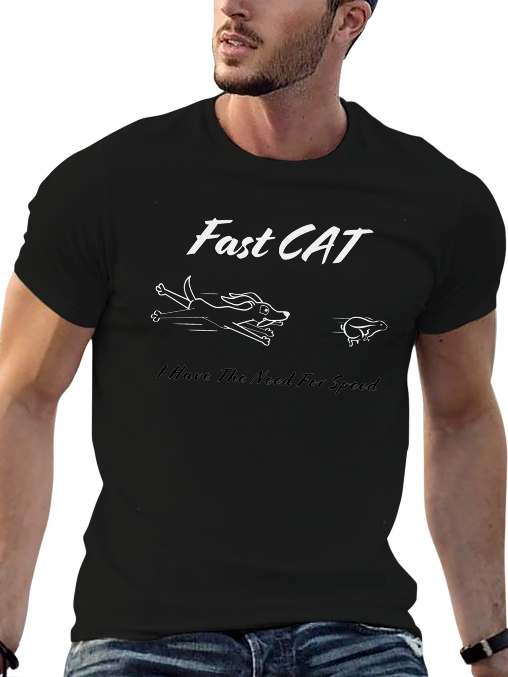 Fast Cat Graphic T-Shirt - Need For Speed