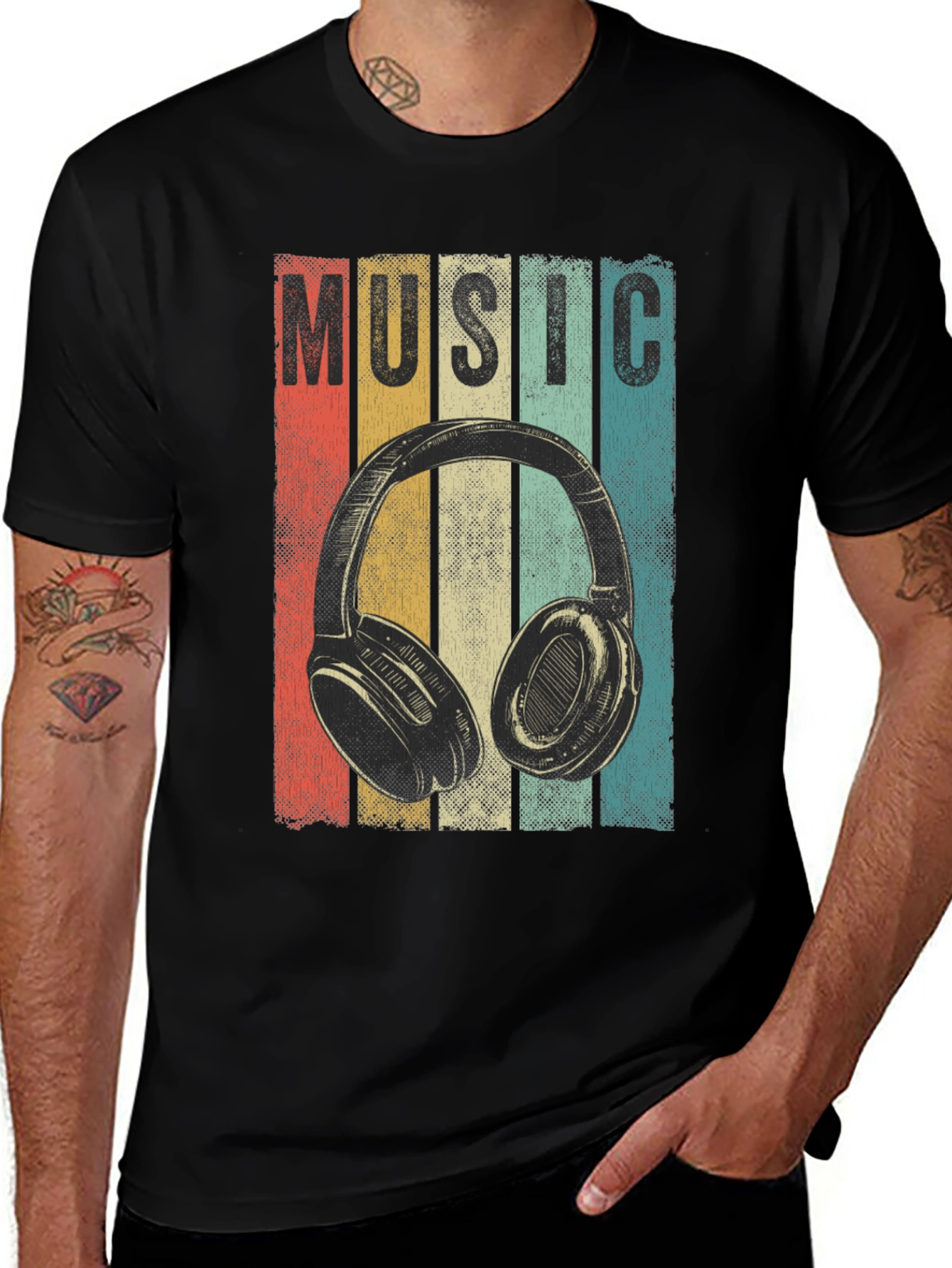 Vintage Music Headphone T-Shirt