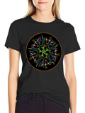 Abstract Circle Graphic Tee - Black