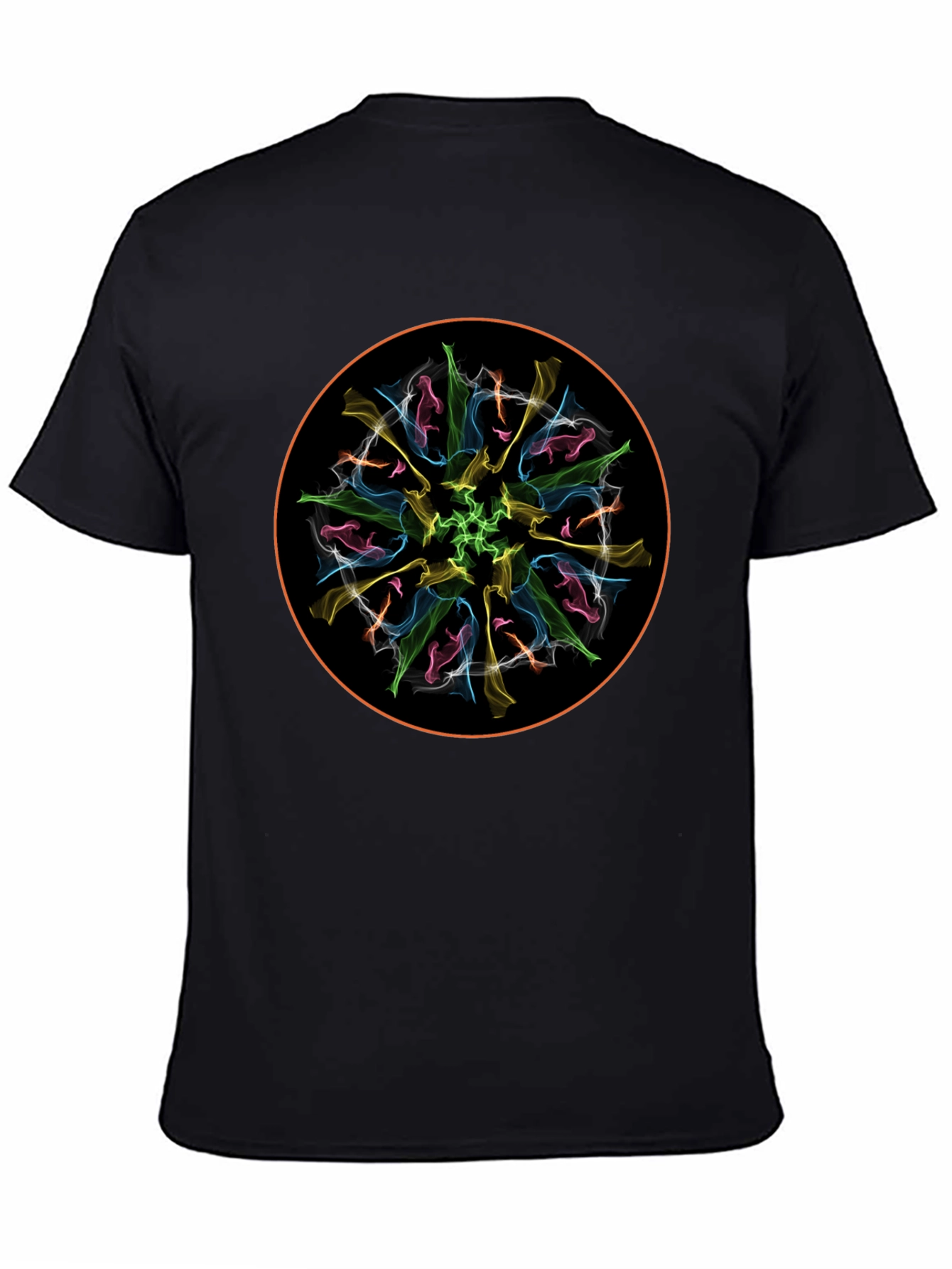 Abstract Circle Graphic Tee - Black