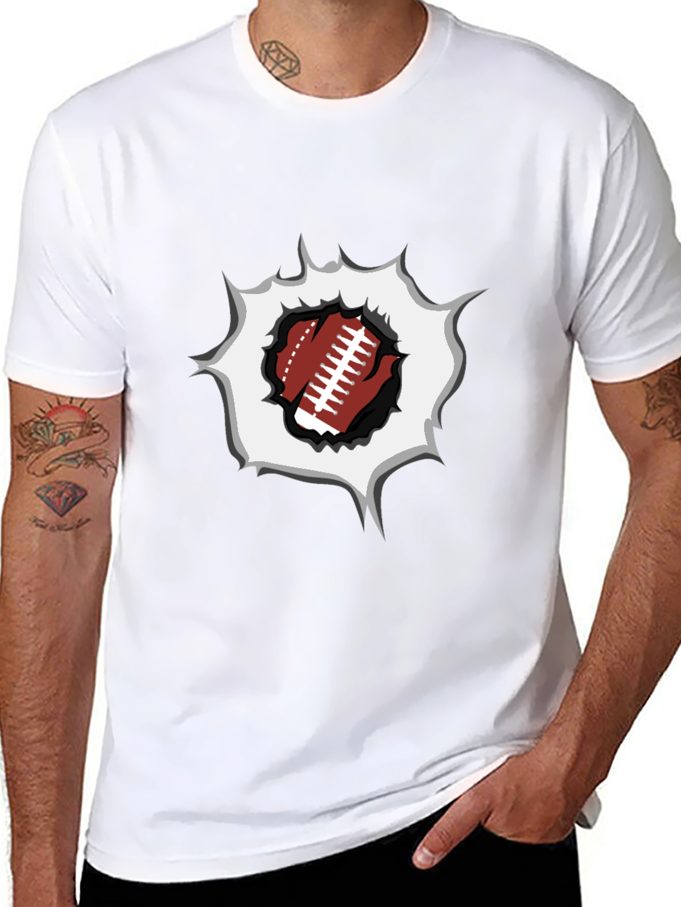 Football Rip T-Shirt - Sports Fan Tee