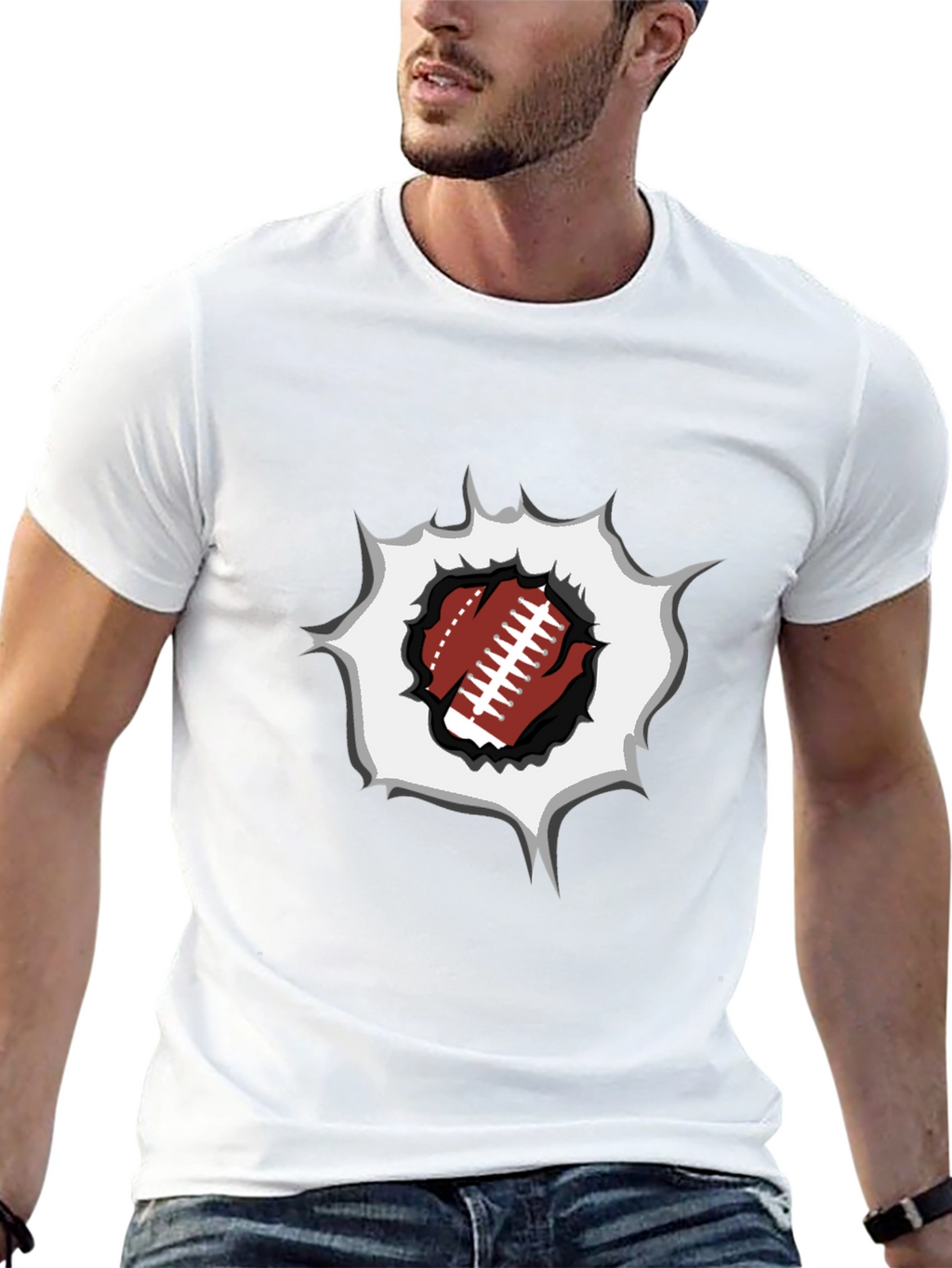 Football Rip T-Shirt - Sports Fan Tee