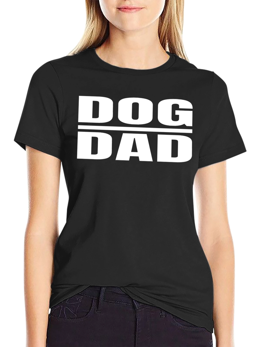 Dog Dad Graphic Tee - Black Cotton Casual