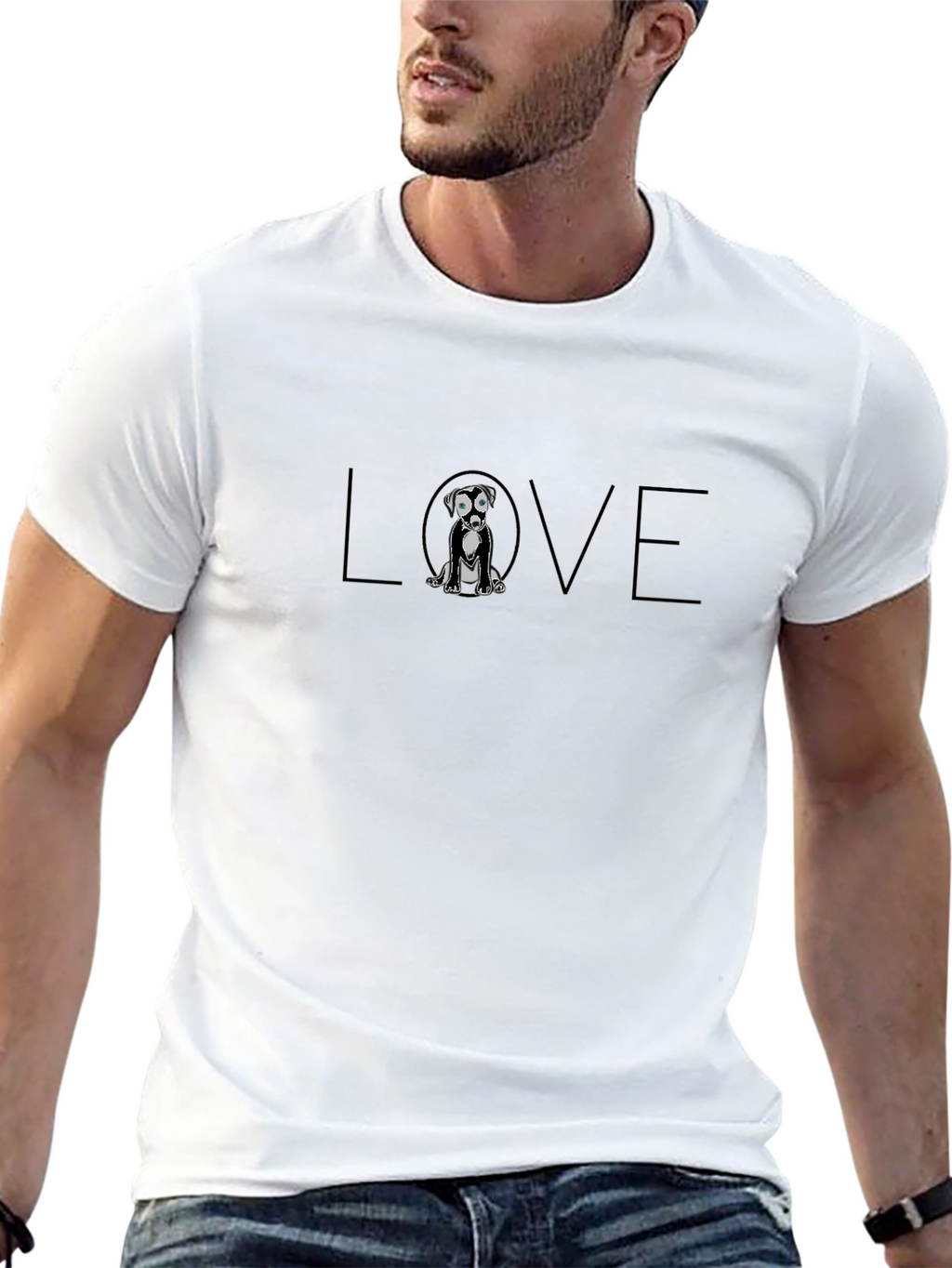 Dog Love Graphic Tee - Black