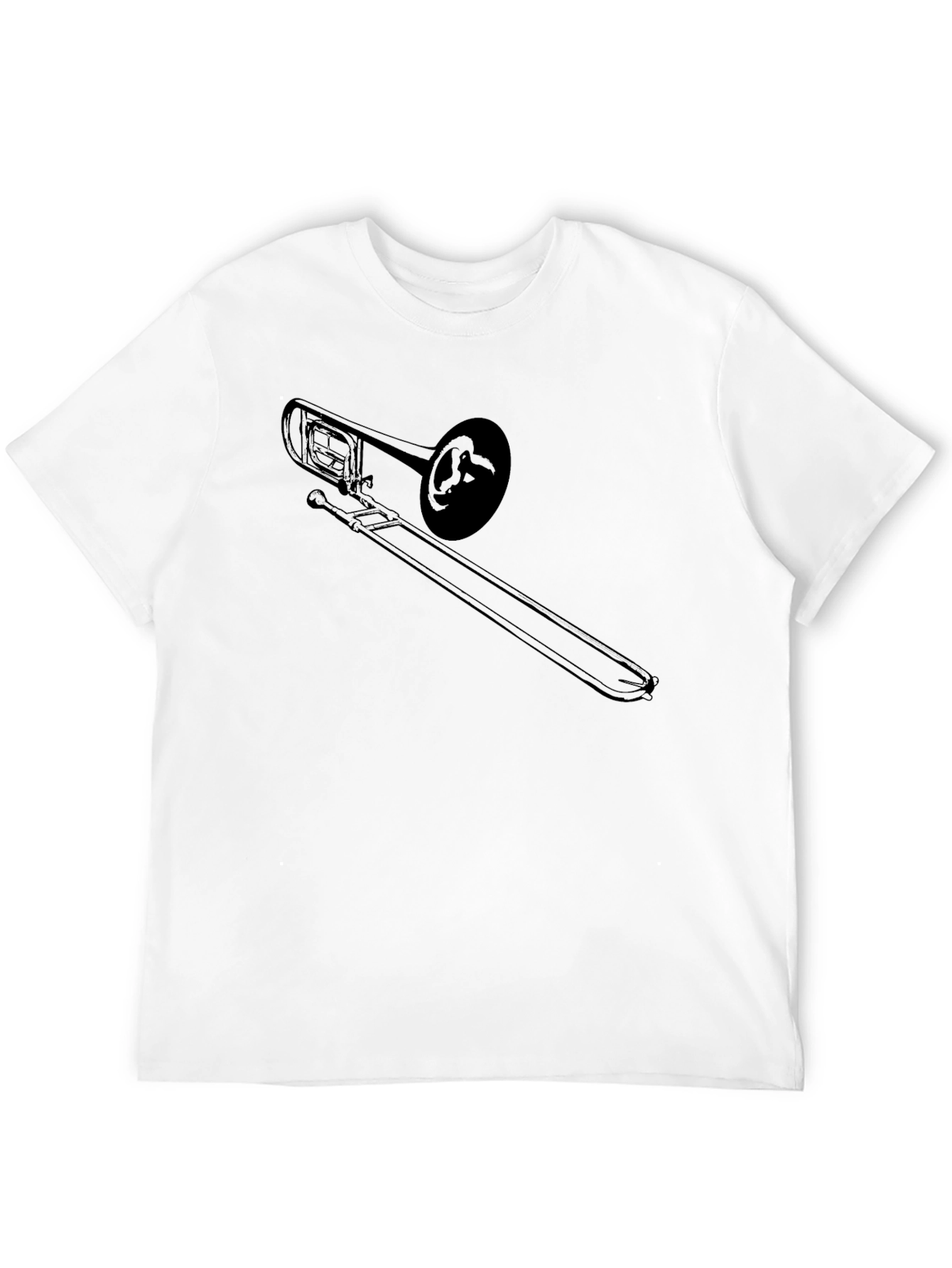 Black Trombone Graphic Tee - Music Lovers Apparel