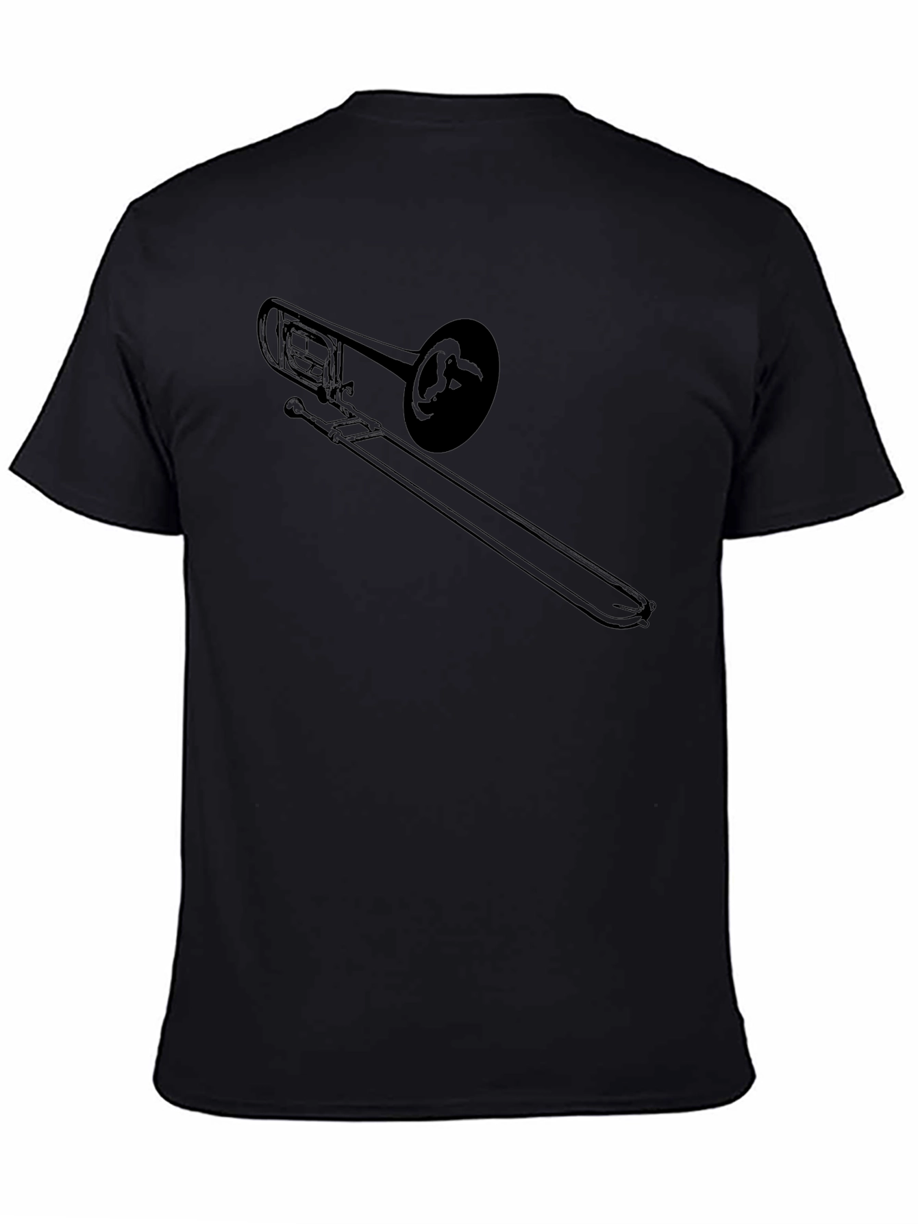 Black Trombone Graphic Tee - Music Lovers Apparel