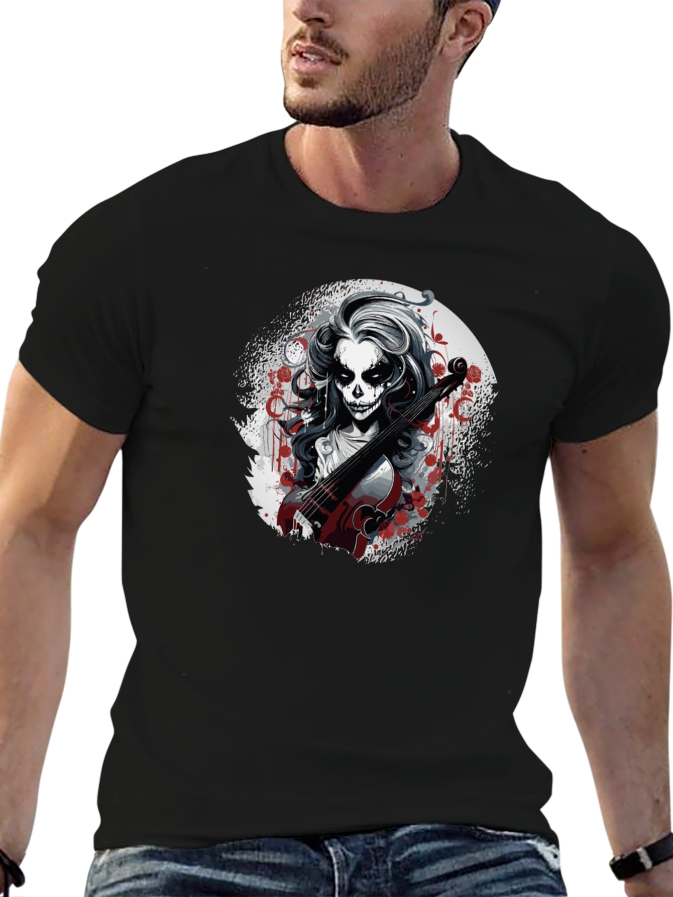 Day of the Dead Violinist Graphic Tee