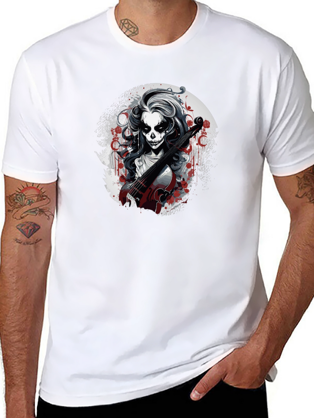 Day of the Dead Violinist Graphic Tee