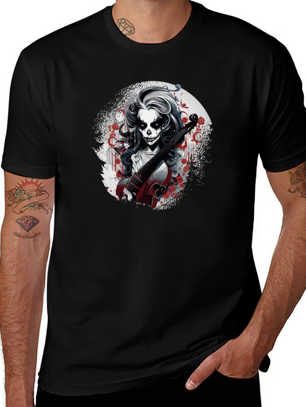 Day of the Dead Violinist Graphic Tee