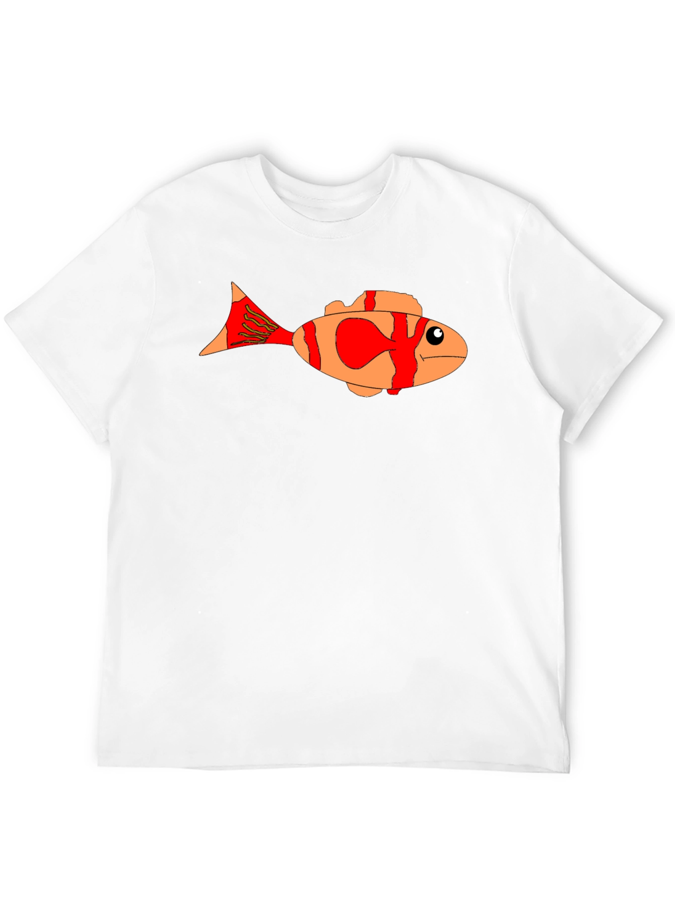 Cartoon Fish Graphic Tee - Black