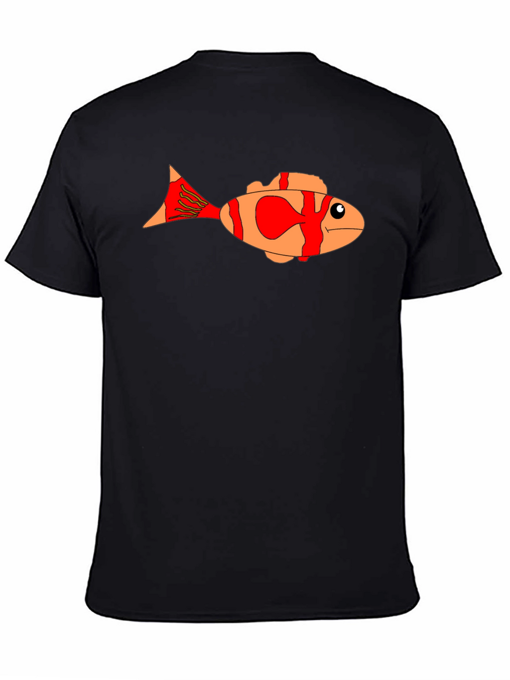 Cartoon Fish Graphic Tee - Black