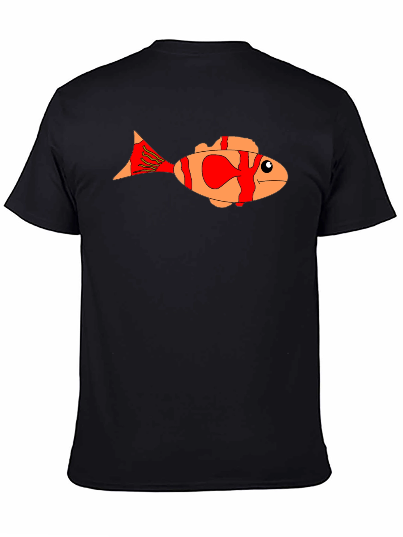 Cartoon Fish Graphic Tee - Black