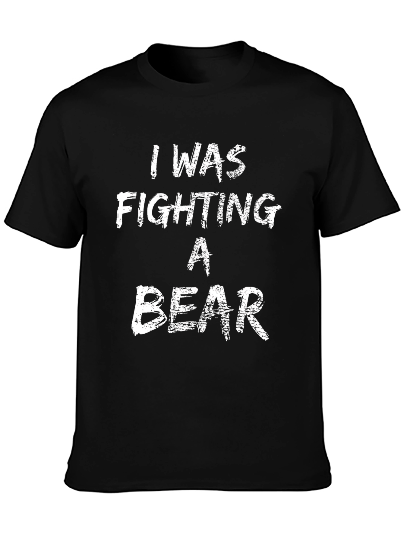 I Was Fighting A Bear Black Cotton Tee