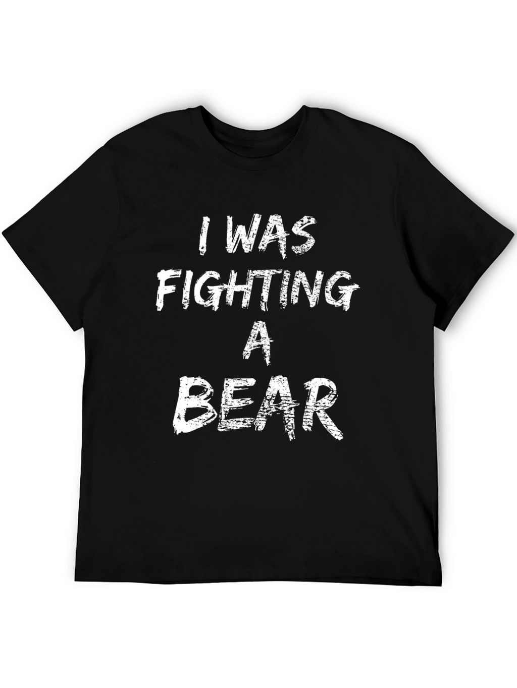 I Was Fighting A Bear Black Cotton Tee
