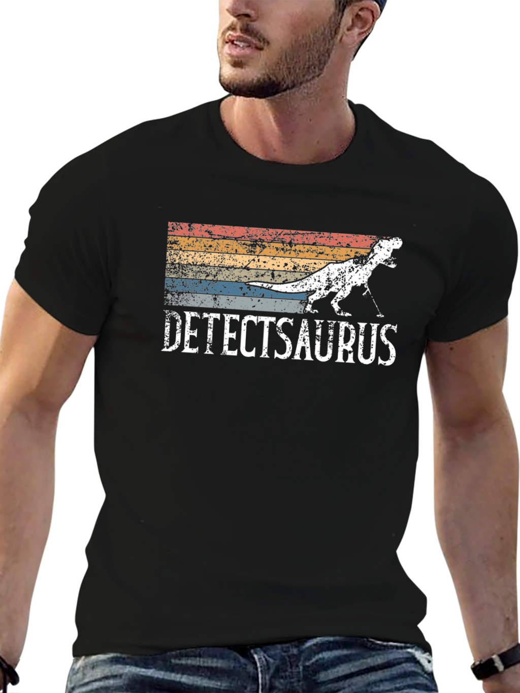 Detectsaurus T-Rex Dinosaur Metal Detecting T-Shirt