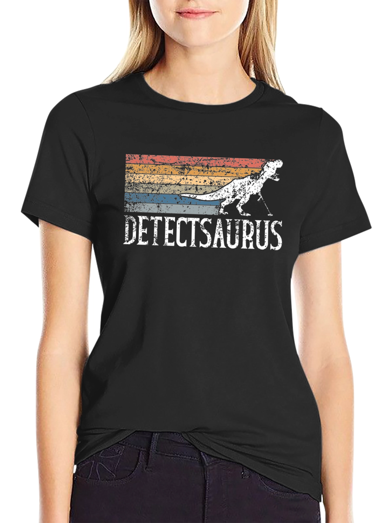 Detectsaurus T-Rex Dinosaur Metal Detecting T-Shirt