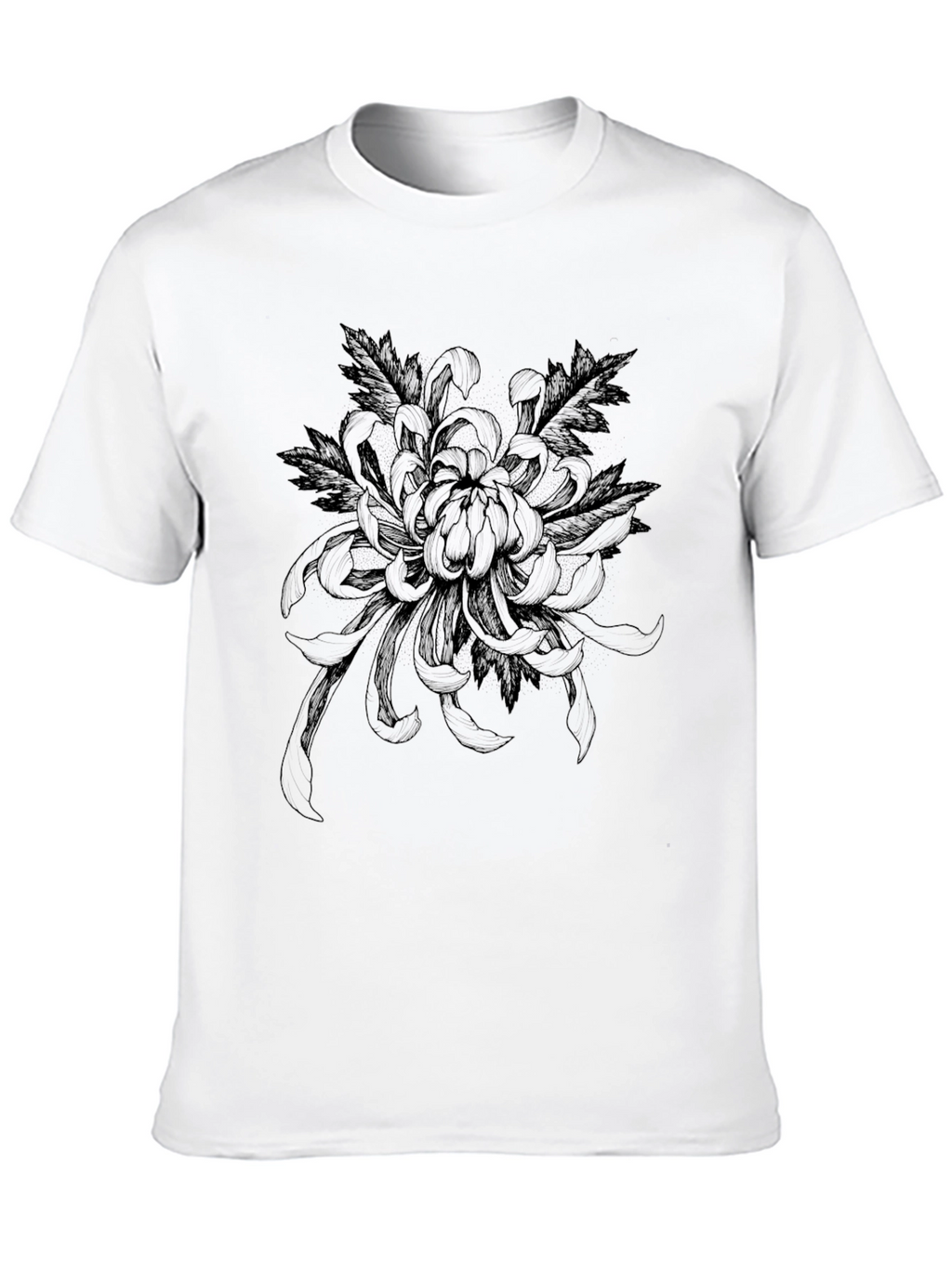 Black Floral Print Crew Neck T-Shirt