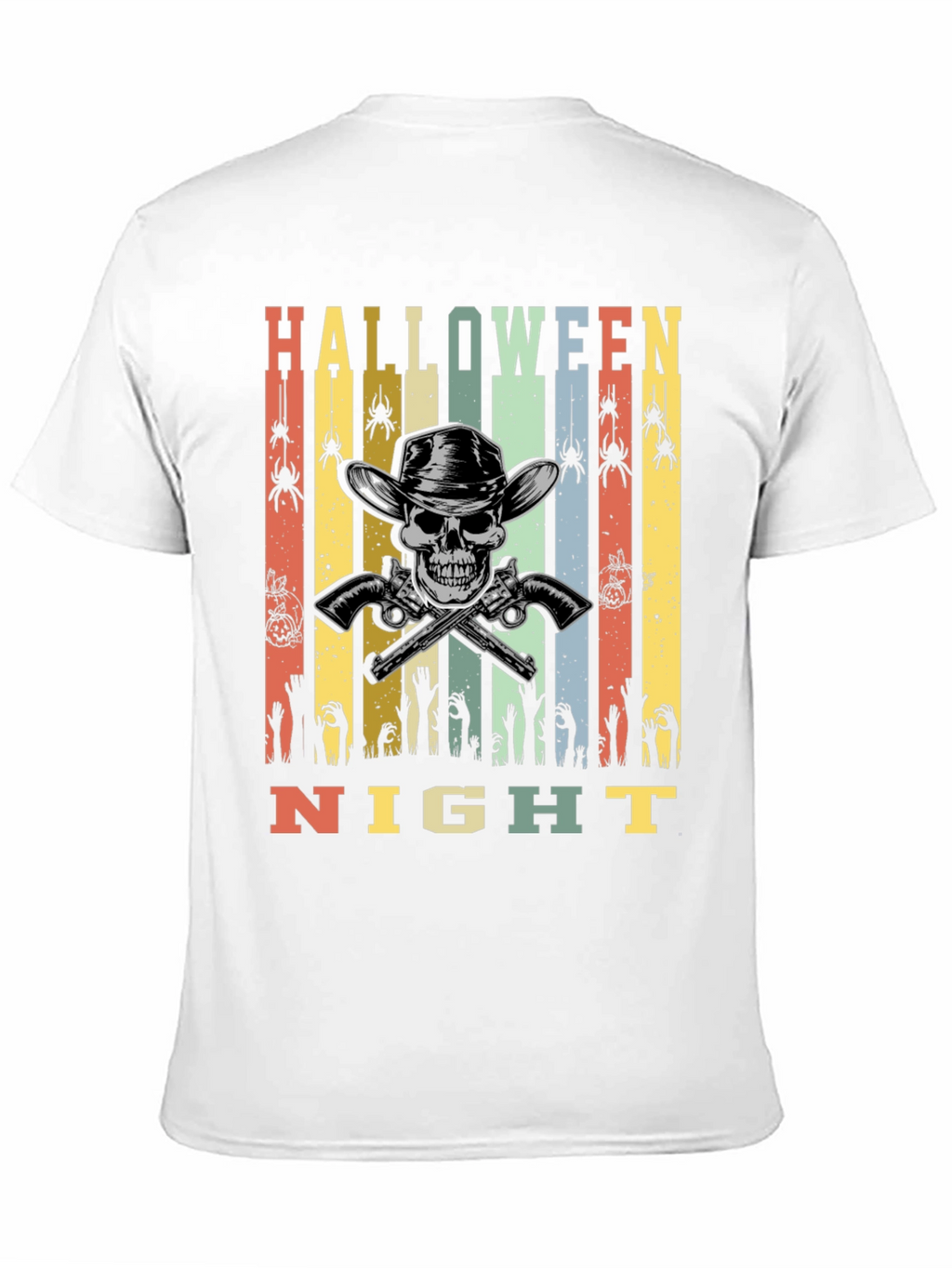 Halloween Night T-Shirt Skull Cowboy