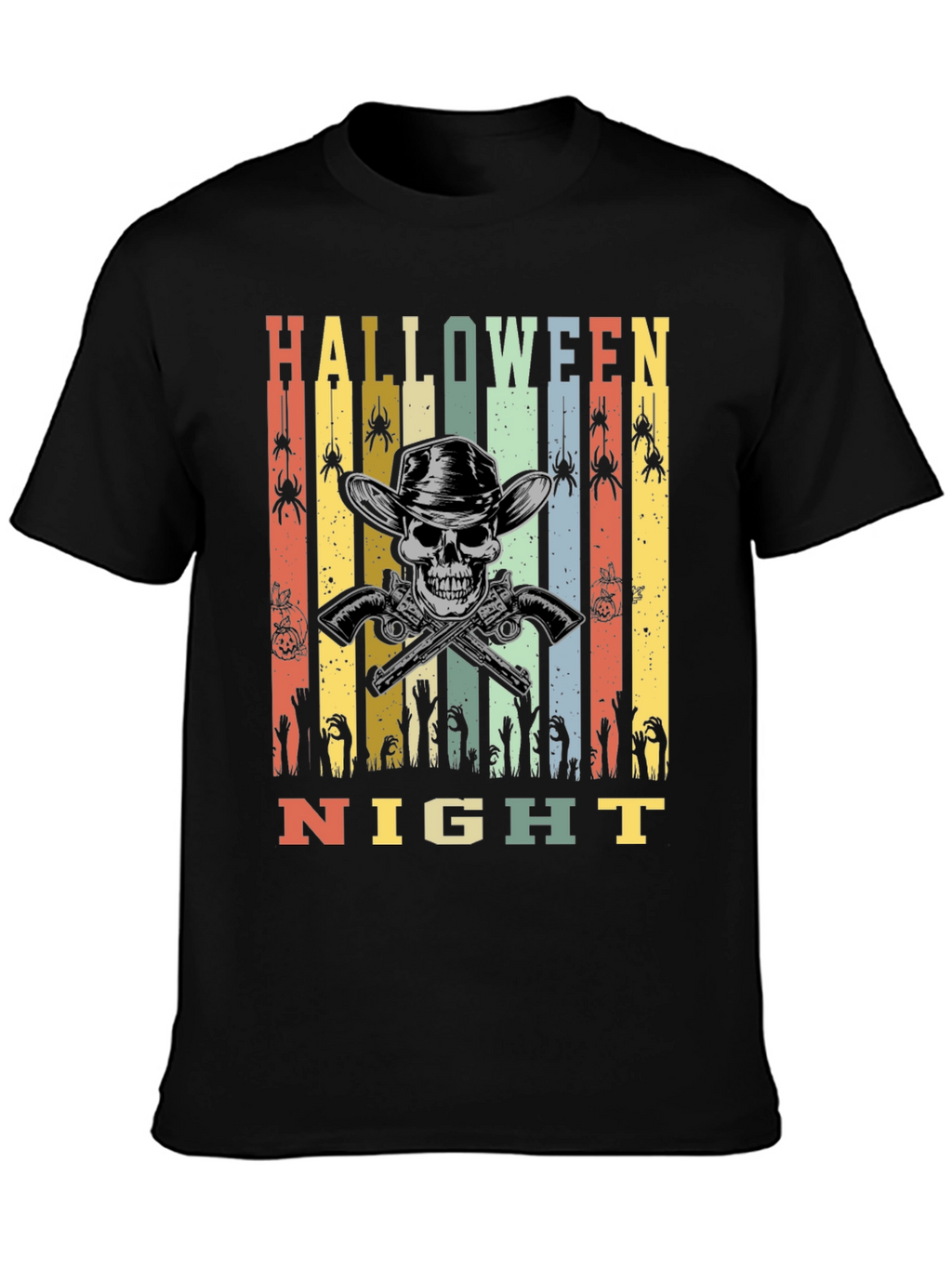 Halloween Night T-Shirt Skull Cowboy