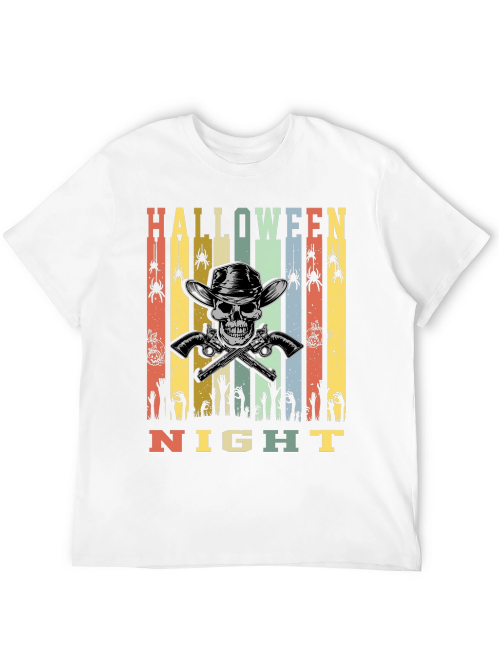 Halloween Night T-Shirt Skull Cowboy