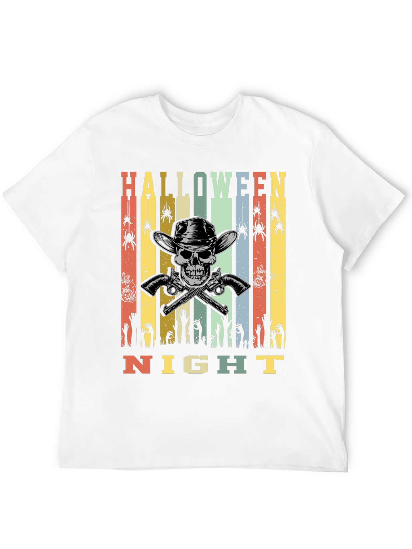 Halloween Night T-Shirt Skull Cowboy